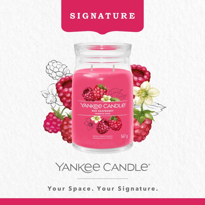 Yankee Candle Signature Scented Candle Red Raspberry Large Jar Candle with Double Wicks