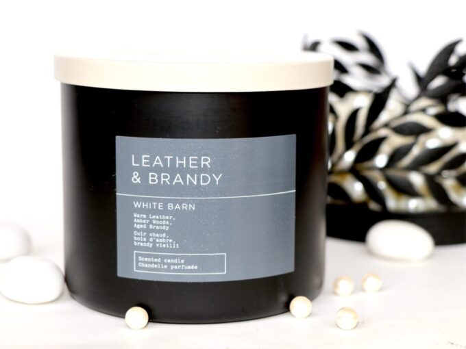 Bath and Body Works Leather & Brandy 3 Wick Candle