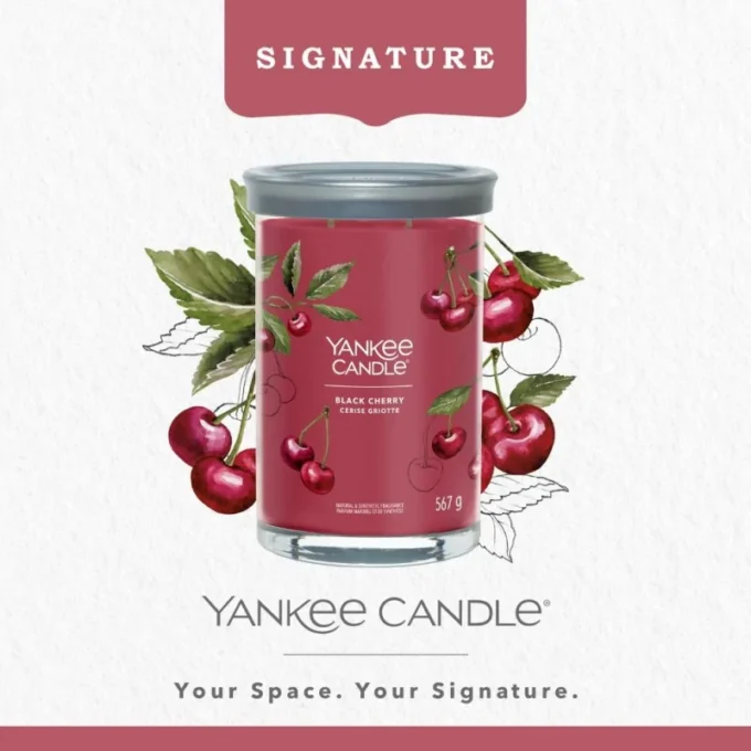 Tumbler Scented Candle with 2 Wicks Black Cherry